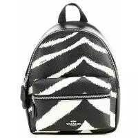 Рюкзак Coach женский кожаный принт зебра Zebra Print Mini Charlie Small Backpack