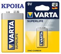 Батарейка Крона / 9V / 6F22 / 9 Вольт / VARTA