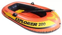 Лодка Explorer 200, 2 местная, 185 х 94 х 41 см, от 6 лет, до 95 кг, вёсла, насос, 58331NP INTEX