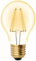 LED-A60-6W-GOLDEN-E27 GLV21GO Лампа светодиодная Vintage. Форма A. золотистая колба. Картон. ТМ Uniel