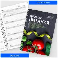 Дневник-планер питания А5 /на 4 месяца /160 страниц /ежедневник, блокнот для похудения/ авторский /Женский №1 /diary_food_woman_1