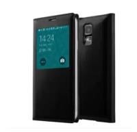 Чехол-книжка MyPads для Samsung Galaxy S5 / S5 Neo черный с окошком для входящих вызовов кожаный