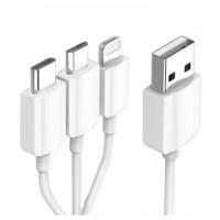 Аксессуар KS-is KS-478W-0.2 3-in-1 USB - Type-C / MicroUSB / Lightning 20cm White