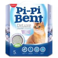 Наполнитель для кошек Pi-Pi-Bent DeLuxe Clean Cotton, Комкующийся, коробка (5 кг)