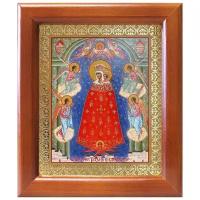 Икона Божией Матери "Прибавление ума", деревянная рамка 12,5*14,5 см