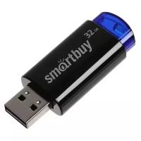 Флешка Smartbuy Click, 32 Гб, USB2.0, чт до 25 Мб/с, зап до 15 Мб/с, синяя