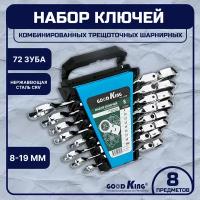 Набор ключей комбинированных GOODKING TKS-11008, 8 предметов в пластиковом держателе