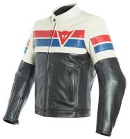 Мотокуртка кожаная Dainese 8-TRACK Black/Ice/Red, (р.64)