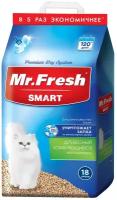 Комкующийся наполнитель Mr. Fresh Smart древесный для длинношерстных кошек, 18л