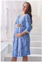 TLG Комплект женский (сорочка/халат) для беременных, цвет голубой, размер 52