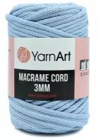 Пряжа для вязания YarnArt 'Macrame Cord 3мм' 250гр 85м (60% хлопок, 40% вискоза и полиэстер) (760 голубой), 4 мотка