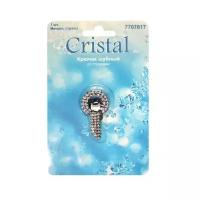 AB3933 Крючок шубный со стразами, Cristal (черный никель)