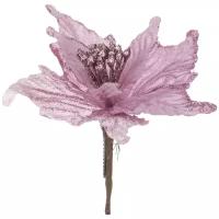 Цветок Искусственный LEFARD Пуансетия Розовый, На клипсе, Диаметр=20 см