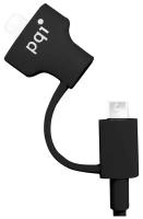 Переходник microUSB Lightning 0.15м PQI PQI-iCABLE-DuPlug15-BK круглый черный