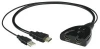 Адаптер Hama Распределитель H-121776 00121776 HDMI USB 0.07 м, черный