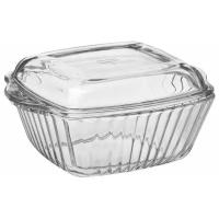 Borcam жаропрочная посуда квадратная с рифленой крышкой 1000 сс 59039 (4/1) (индив/упак)