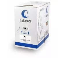 Кабель Cabeus витая пара UTP (U/UTP), категория 5e, 4 пары 0,47мм (24 AWG), PVC нг(А)-LS, серый (305 м)