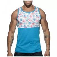 Майка Addicted Flamingo Tank Top, размер 2XL, бирюзовый, голубой