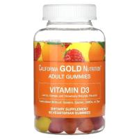 Пастилки California Gold Nutrition Vitamin D3 gummies со вкусом фруктов и ягод, 280 г, 90 шт