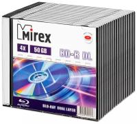 Диск BD-R DL 50 Gb Mirex 4x Slim box, упаковка 20 шт