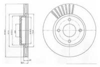 Тормозной диск Delphi BG4337 для Nissan Cube, Tiida, Versa