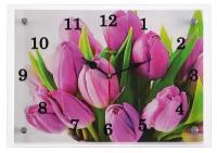 Сюжет Часы-картина настенные, серия: Цветы, "Тюльпаны", 25х35 см