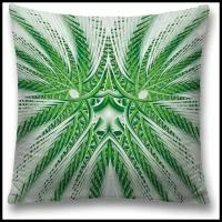 Чехол для подушки JoyArty Лиственный облик sl_18669, 45x45 см, белый/зеленый