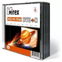 Оптический диск DVD+R Mirex 4.7Gb, 16x, slim case, 5шт