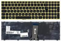 Клавиатура для ноутбука Lenovo IdeaPad 300-15IBR черная с салатовой рамкой