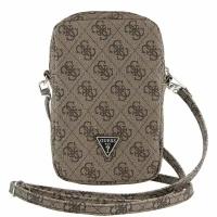 Guess для смартфонов сумка Wallet Zipper Pouch 4G with Triangle metal logo Brown