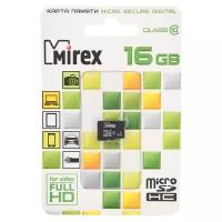 Карта памяти 16Gb - Mirex - Micro Secure Digital HC Class 10 13612-MC10SD16 (Оригинальная!)