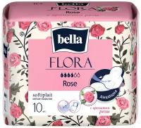 Прокладки гигиенические bella FLORA Rose, 10 шт./уп. (с ароматом розы)