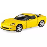 Металлическая машинка Kinsmart 1:36 «2007 Chevrolet Corvette Z06» инерционная, жёлтая KT5320D-3