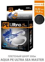 Плетеный шнур для рыбалки AQUA PE Ultra Sea Master Black 300m 0.22mm 15.90kg черный