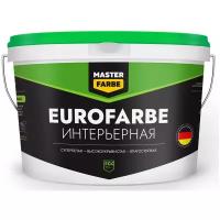 Краска водоэмульсионная MASTERFARBE Eurofarbe полуматовое покрытие, высокоукрывистое, белый, 3кг