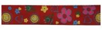Лента репсовая "Сердечки и цветы", 15 мм x 22,86 м, цвет: красный
