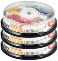 Диск DVD+R DL 8.5Gb Mirex 8x Double Layer Printable cake, упаковка 30 шт. (3 банки по 10)