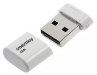 Флешка Smartbuy Lara, 8 Гб, USB2.0, чт до 25 Мб/с, зап до 15 Мб/с, белая