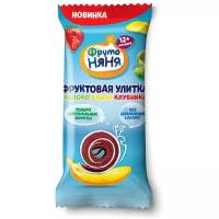 Снэк ФрутоНяня Фруктовая улитка из яблок, клубники и бананов, 15 г, 18 шт