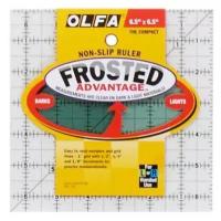 Линейка для пэчворка Frosted, градация в дюймах, квадрат 6 х 6 6" х 6" (15,24 х 15,24 см) прозрачно-матовый OLFA QR-6S