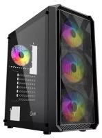 Powercase Mistral Edge, Tempered Glass, 4x 120mm 5-color fan, чёрный, ATX (CMIEB-L4)