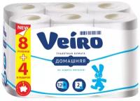 Туалетная бумага Veiro Домашняя белая двухслойная 12 рул
