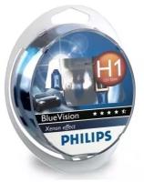 Комплект автоламп Philips Н1 (55) Blue Vision 12258BVSM