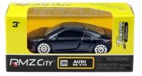 Машинка металлическая Uni-Fortune RMZ City 1:64 Audi R8 V10, без механизмов, черный матовый цвет