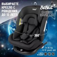 Автокресло детское поворотное BeBest Carrier Lux Isofix от 0 до 36 кг, dark