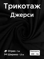 Трикотаж для шитья Джерси Антипиллинг Вискоза + Нейлон Ширина - 150 см Длина - 1 метр Плотность -300 г/м Цвет - черный Для пошива брюк, костюмов, платьев