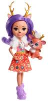 Кукла Enchantimals с питомцем DVH87 Данэсса Оленни и Спринт в оранжевом платье