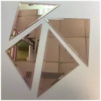 Зеркальная плитка с фацетом бронза Briola 30 см, треугольная, комплект 4 шт