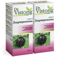 Dr. Vistong: Сироп Элеутерококка с витамином C и шиповником, общеукрепляющий,2 шт по 150мл