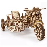 Сборная модель UGEARS Мотоцикл Scrambler UGR-10 с коляской (70137) 1:1